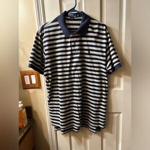 Polo by Ralph Lauren Men's Striped Polo Shirt  Size Large Navy & White Classic